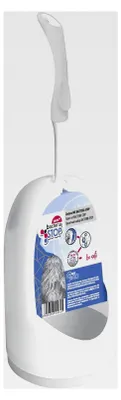 Produktbild von Toilettenbürste mit Randreiniger und Halter, hygienisch mit Zinkmolekülen, Weiß Grau, 38 cm