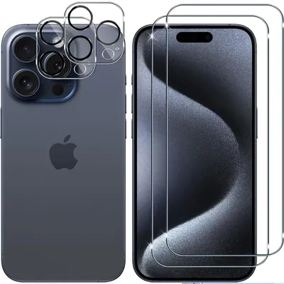 Produktbild von 2X Schutzglas (Display + Kamera) für iPhone 15 PRO Panzerfolie Display Schutz Glas Kameraschutz 9H Kameraglas
