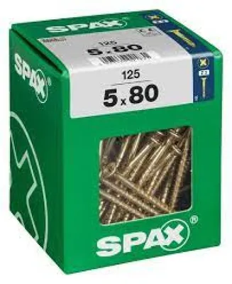 Obrázok produktu pre SPAX 4081020500808, Skrutka, Oceľ, Zinok, Drevo, plochá hlava, Krížový, Žltá