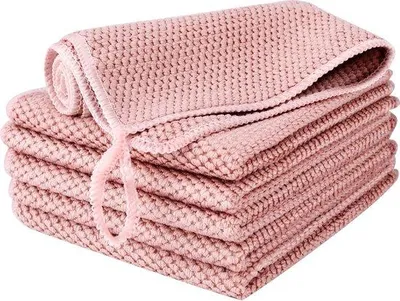 Produktbild von Famanu Mikrofasertücher - Multifunktionale Reinigungstücher für den Haushalt - 6 Stück, 30 x 30 cm - Rosa
