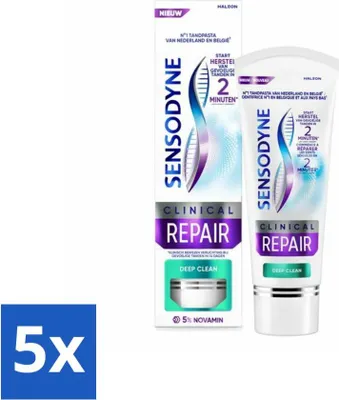 Productafbeelding van Sensodyne - Tandpasta - Clinical Repair - Diep reinigend - Grondige reiniging - 75 ml - Voordeelverpakking - 5 stuks