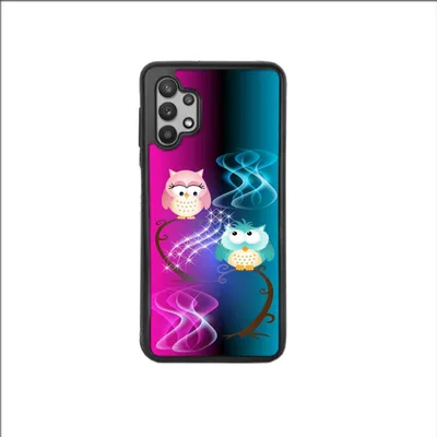 Produktbild von TPU Silikon Hülle für Samsung Galaxy A32 5G Handy Cover Case Schutzhülle Handyhülle Bumper MOTIV 295 Eulen Ast Pink Blau