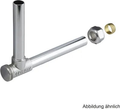 Produktbild von Alpex Ausgleichswinkel Kupfer verchromt, mit Absperrung, 15 mm x 1/2"