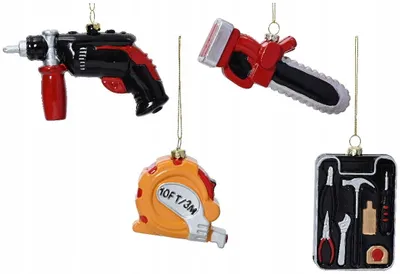 Obrázek produktu pro Vánoční stromeček 14cm ve tvaru nářadí plast 1ks