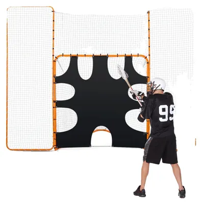 Produktbild von VEVOR Lacrosse Tor, 6' x 6' Lacrosse Netz, Klappbares Tragbares Lacrosse Trainingsgerät für den Garten, Stahlrahmen Trainingsnetz, Schnelle & Einfache Montage Lacrosse Tor, Perfekt für Jugend- und Erwachsenentraining, Orange