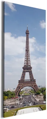 Produktbild von Wallario Premium Leinwandbild Eiffelturm in Paris in Größe 50 x 125 cm