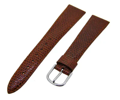 Produktbild von Uhrenarmband Leder Braun 20mm Ton in Ton Dornschließe Silber Ersatzband