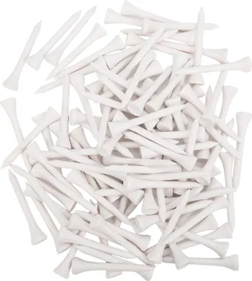 Produktbild von 100 Stück tragbare Holz-Golfball-Tees 54 mm für das Training und Üben, weiß