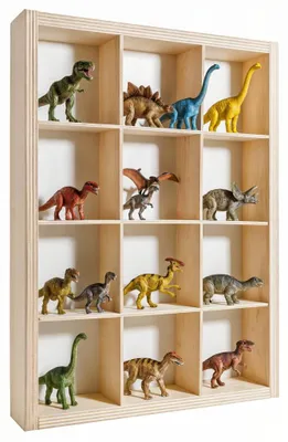 Obrázok produktu pre Vitrína Creative Deco s 12 priehradkami | 35 x 26 x 5,5 cm | prírodná preglejka, drevená vitrína/nástenná polica na miniatúry a figúrky, na uskladnenie, vystavenie a decoupage
