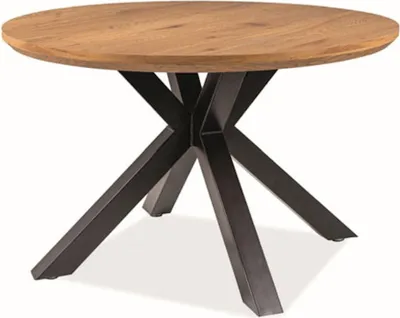 Produktbild von runder Esstisch Küchentisch Ritmo 120x120x75cm Eiche schwarz
