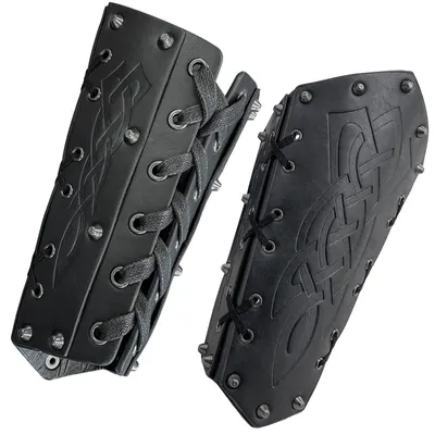 Productafbeelding van Elzusha - Retro Faux Leer Armguards voor LARP