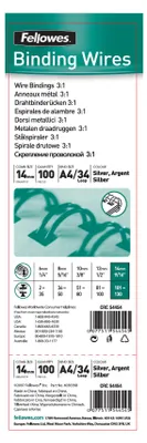 Produktbild von Fellowes 54454, Silber, 130 Blätter, Metall, A4, 14 mm, 14 mm
