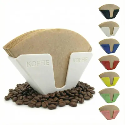 Produktbild von Kaffeefilterhalter Kaffeefilter-Aufbewahrung Wandhalter - Für 100 Filter - Größe 1-4 - Weiß