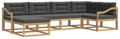 Imagen del producto de vidaXL Juego de 5 sofás de exterior, color blanco y gris antracita, fabricados en poliéster