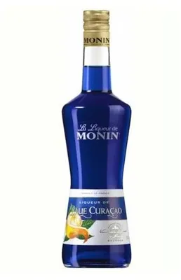 Produktbild von Monin Likör Blue Curaçao (1 x 0,7l) - Tropischer Cocktail Likör mit Bitterorangen Geschmack für exotische Getränke und Desserts