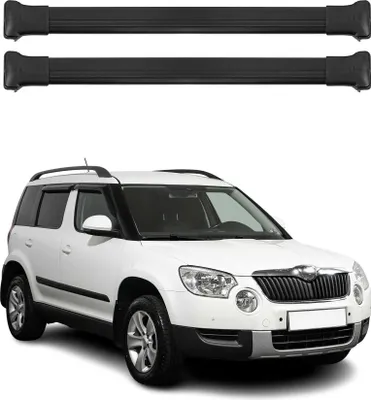 Image de Barres de toit transversales pour Skoda Yeti 2009-2017 Noir Aluminium