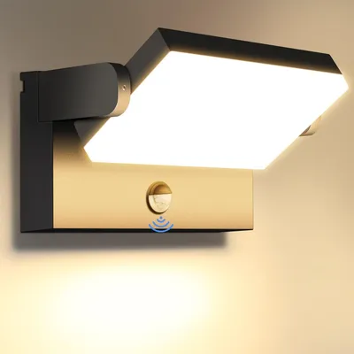 4er-Set LED-Wandleuchte 60 W, 5000 lm, 3000 K, IP65, schwarz