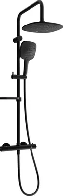 Produktbild von Mexen KX17 Brausegarnitur für Aufputzmontage mit Kopfbrause und Thermostatmischer, Schwarz - 771501791-70