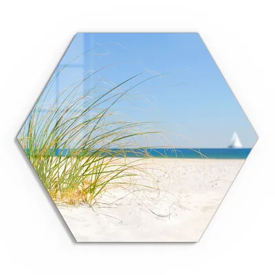 Produktbild von DEQORI Glasbild Echtglas 55x48 cm 'Meeresweite Stille' Wandbild Bild modern Deko