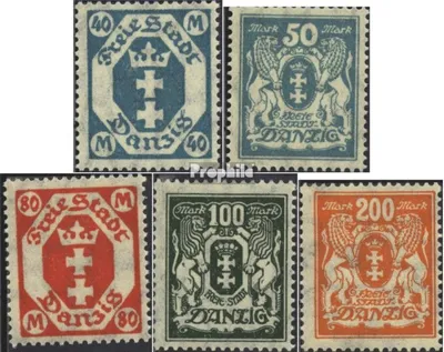 Produktbild von Briefmarken Danzig 1923 Mi 138-142 (kompl.Ausg.) mit Falz Wappen