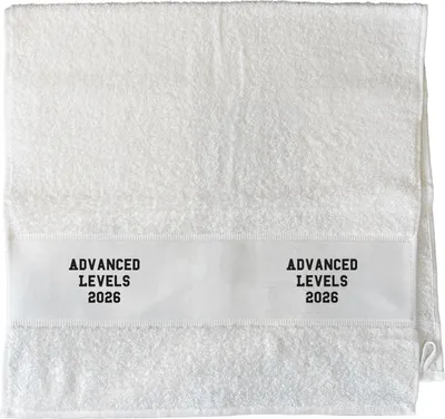 Produktbild von Huuraa Handtuch Advanced Levels 2026 Abschluss Großbritannien 50x100cm White Baumwolle Handtuch Geschenkidee