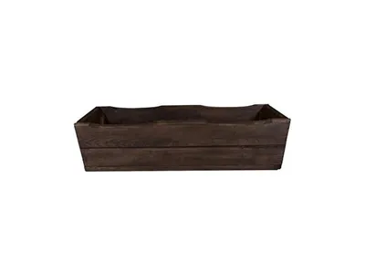 Produktbild von Schräger Pflanzkübel – Moderner Blumenkasten, platzsparend & wetterfest für Balkon, Fenster & Geländer D8 Palisander (64x22x16 cm)