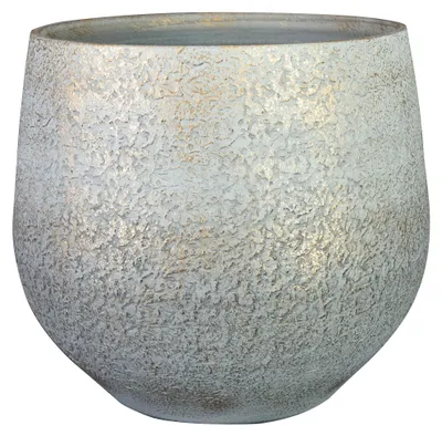 Produktbild von Steege Pflanzgefäß/Blumentopf – Keramik – metallisch silbergrau/goldener Touch – D27/H25 cm