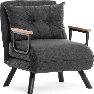 Produktbild von Sessel Quaoar, Gepolsterter Sitz, Einzelsofa im Wohnzimmer, Stuhl mit Armlehnen, 60x78 h78 cm, Aschgrau