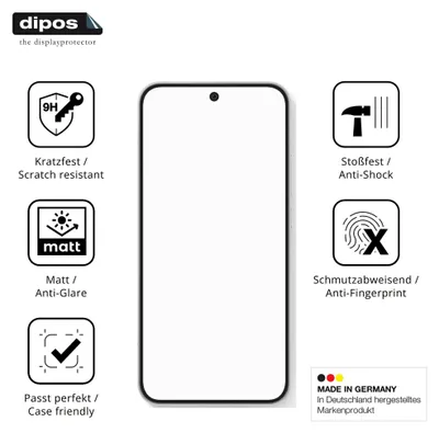 Produktbild von 2x Schutzfolie für Oppo Reno 15 matt - Anti-Shock 9H Folie dipos Glass Kunststoffglas