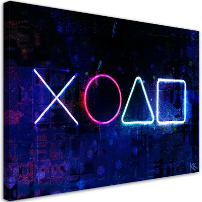 Produktbild von Leinwandbild Tasten für den Controller 120x80 Feeby Violett bild für die wand bereit zum aufhängen