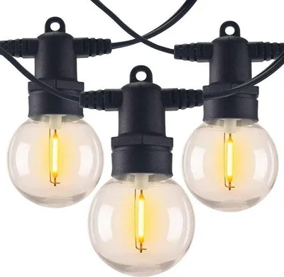 Produktbild von Wasserdichte LED-Lichterkette 25FT 12+2 LEDs G40 für Garten
