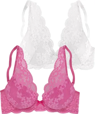 Produktbild von PETITE FLEUR Push-up-BH pink+weiß Größe 70 Cup B