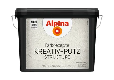 Produktbild von Alpina Effektfarbe Farbrezepte Kreativ Putz weiß 10 kg