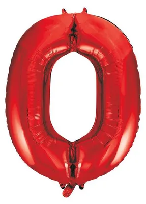 Obrázek produktu pro Fóliový balón s číslem 0, červený