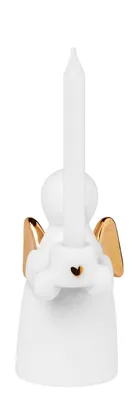 Produktbild von Schutzengelkerze Porzellan weiss goldglasiert D2xH6,5cm räder Design