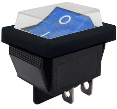 Produktbild von ProRide Wippschalter KCD4-202 2-polig 250V/16A Blau mit Schutzkappe