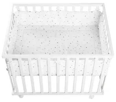 Immagine prodotto di roba, recinto gioco "Sternenzauber" (Meraviglia Stellare), grigio, 75 x 100 cm, include inserto protettivo grigio e rotelle, colore bianco