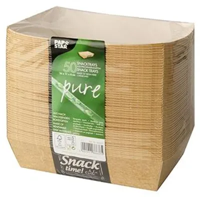 Produktbild von Snacktrays, Pappe "pure" 4 cm x 11 cm x 16 cm "Good Food"