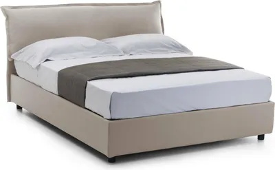 Produktbild von Doppelbett Dbianc, Containerbett mit abnehmbarem Bezug mit gepolstertem Kopfteil und Bettrahmen, 100%  Italy, inklusive Matratze 160 x 190 cm, Turteltaube