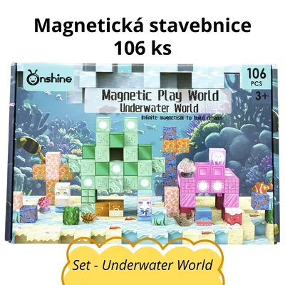 Obrázek produktu pro Magnetická stavebnice 106 ks - Set Underwater World - Montessori STEM vzdělávací hračka pro děti