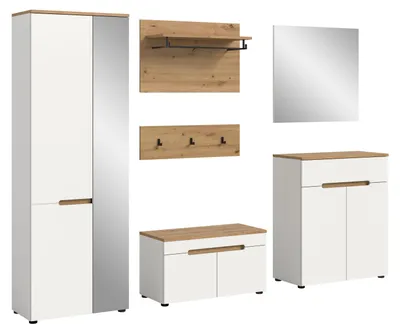 Productafbeelding van xonox.home Garderobekombinatie Canu, wit/wit, 255 x 190 x 37 cm