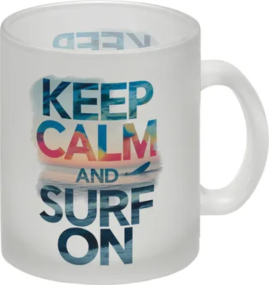 Produktbild von Surfer auf Welle Keep Calm and surf on Glas Tasse