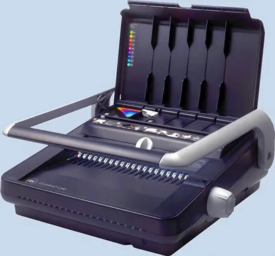 Zdjęcie produktu dla GBC CombBind C340, Bindownica grzebieniowa, Ręczny, 450 ark., Czarny, Srebrny