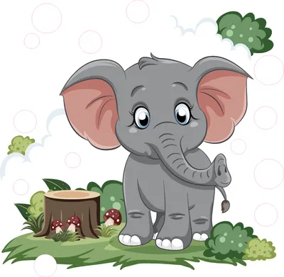 Produktbild von Wandaufkleber fürs Kinderzimmer – Elefant Safari für Mädchen & Jungen