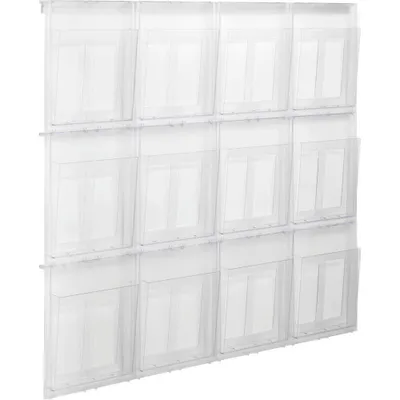 Produktbild von helit Wanddisplay PLACATIV 12 Fächer DIN A4 hoch glasklar