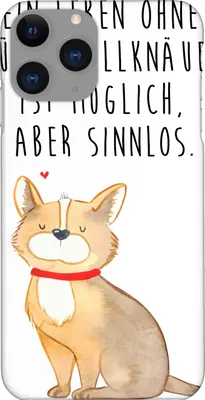 Produktbild von Mr. & Mrs. Panda Iphone 11 Pro Handyhülle Hund Glück - Weiß - Geschenk, glücklich, Premium Kunststoff, Süß, Herz, Handy Case, Spruch, Sprüche