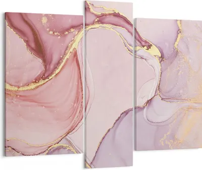 Produktbild von Bild auf Leinwand - Leinwandbild - 3 Teile - Abstraktion Marmor Rosa - 95x80cm - Wand Bild - Wanddeko - Wandbilder - Leinwanddruck - Bilder - Wanddekoration - Leinwand bilder - Wandbild - CB95x80-4528