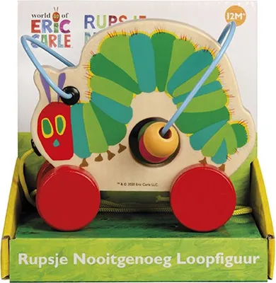 Immagine prodotto di Bambolino Toys Bruco Mai Abbastanza Figura in legno da tirare con perline