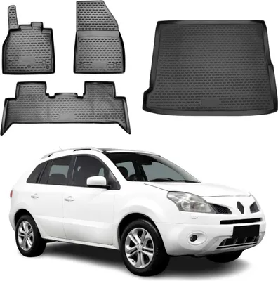 Obrázek produktu pro Sada podlahových rohoží a vložek do kufru pro Renault Koleos 2008-2016 TPE černá