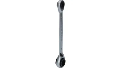 A double ratcheting wrench is shown against a white background.